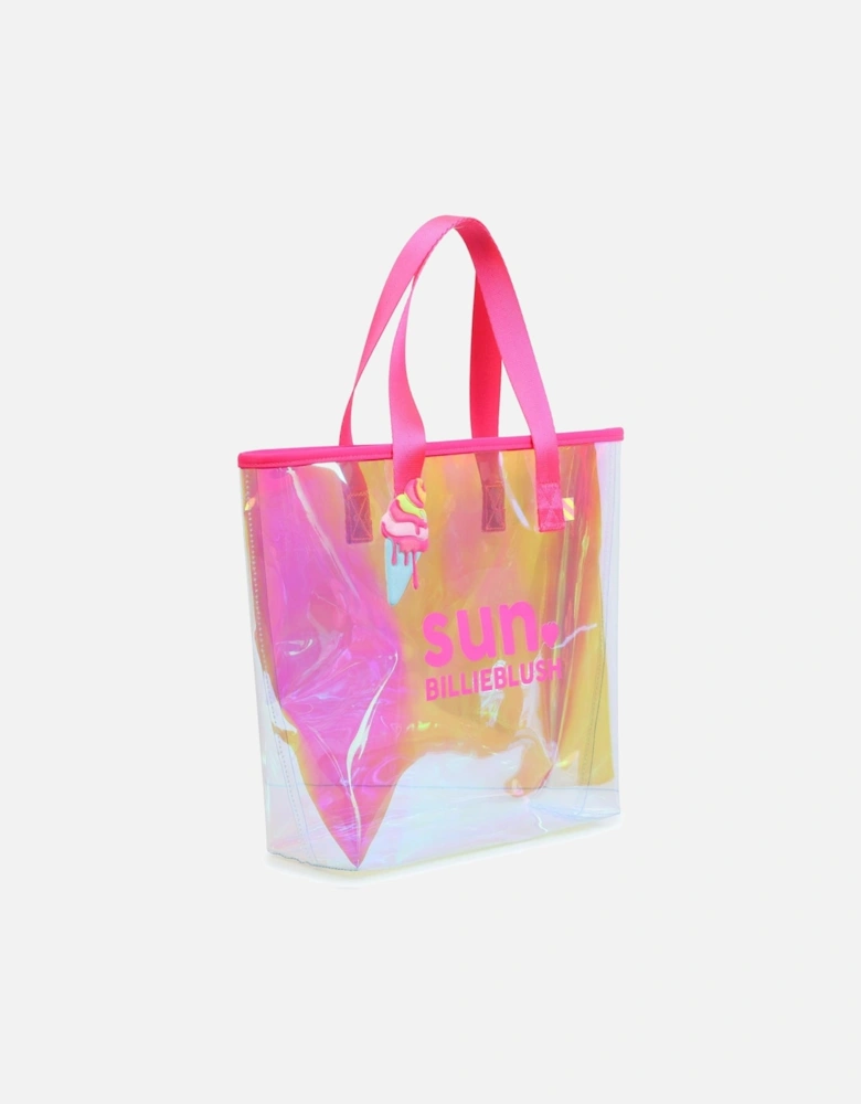 Girls Pink Transparent Beach Bag