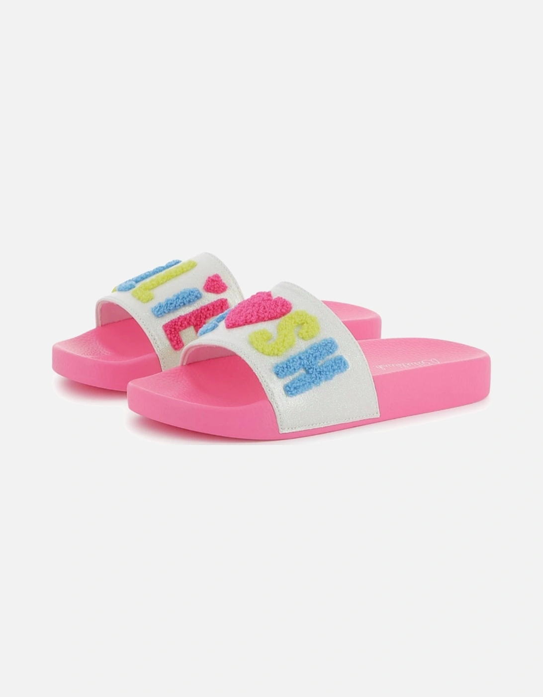 Girls Pink Multi Logo Sliders