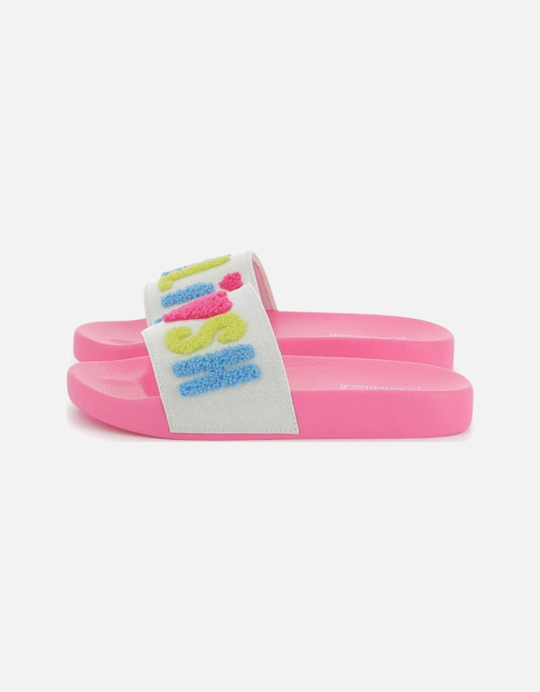 Girls Pink Multi Logo Sliders