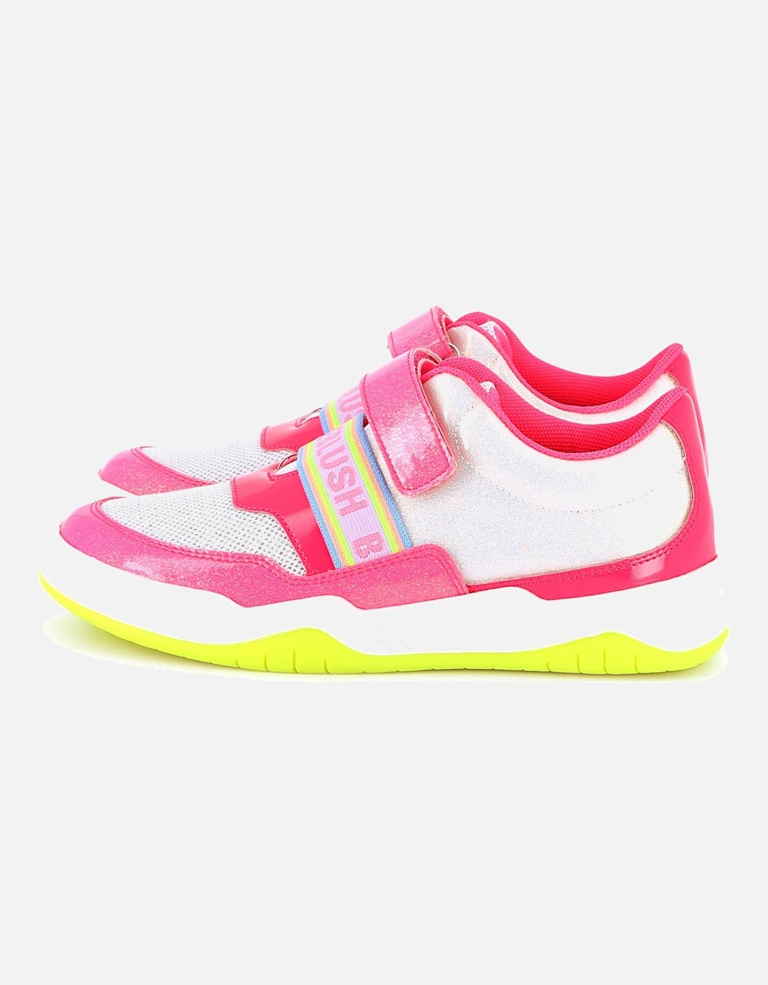 Girls Pink Logo Band Trainers, 5 of 4