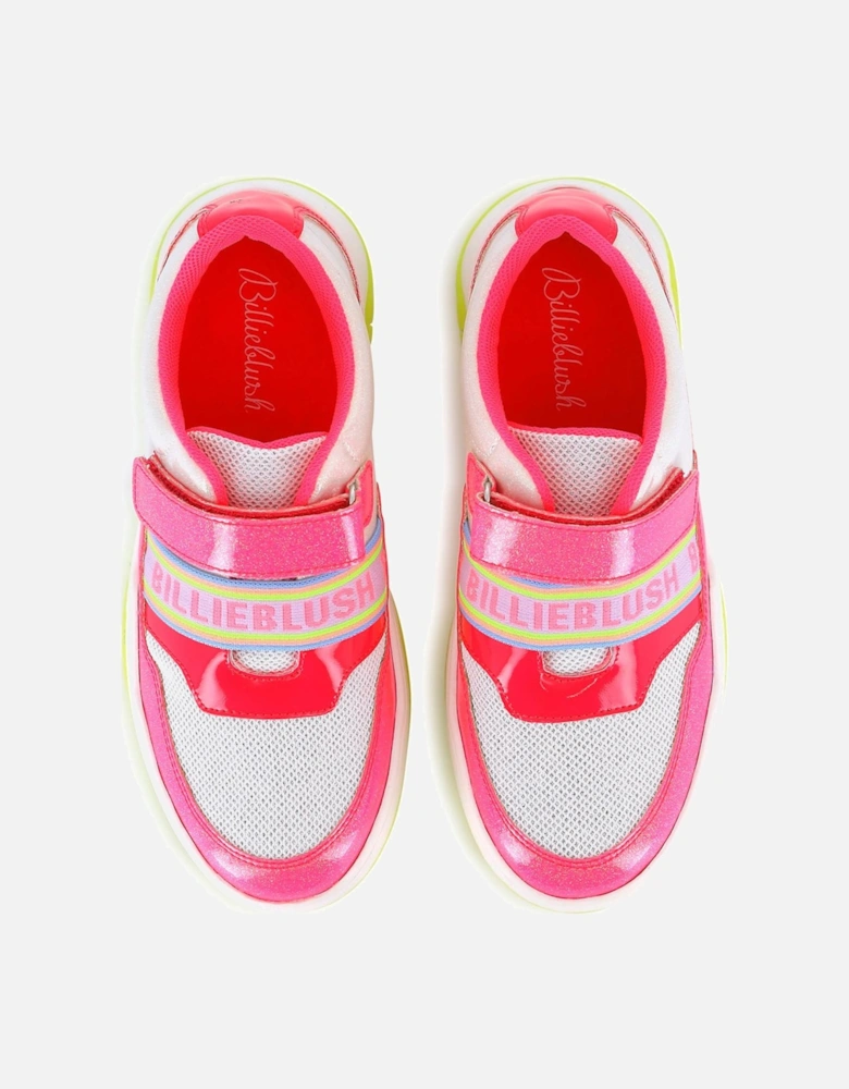 Girls Pink Logo Band Trainers