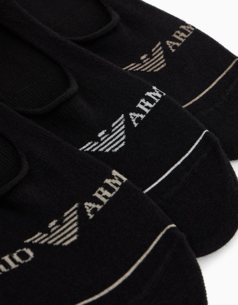 3 Pack Mens Eagle Logo Footie Socks