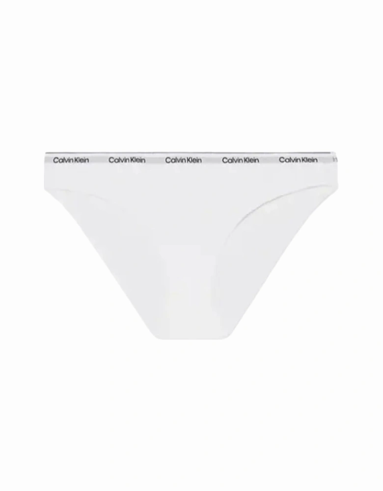 Modern Logo Bikini Brief, White