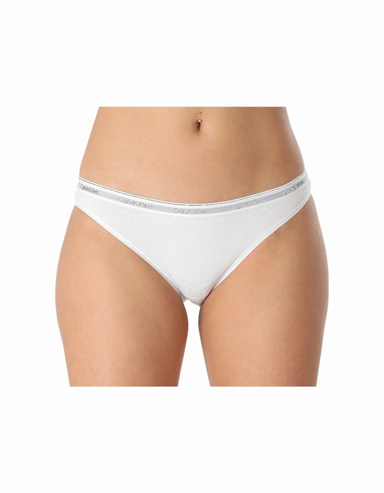 Modern Logo Bikini Brief, White