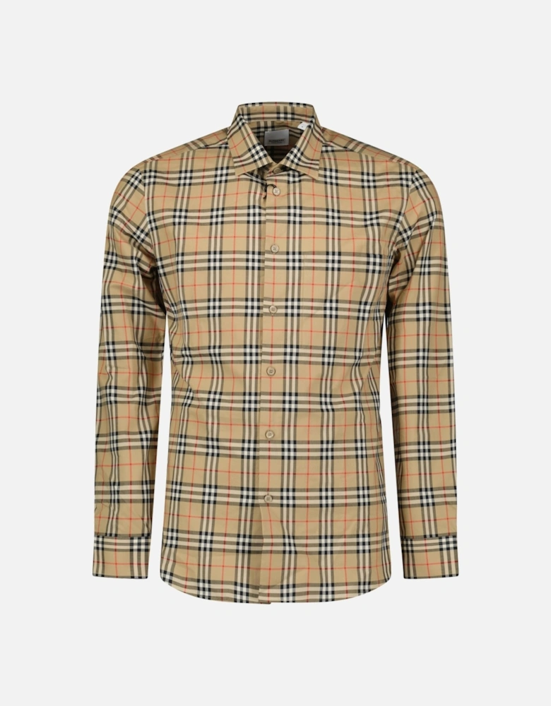 'Simson' Check Shirt in Archive Beige