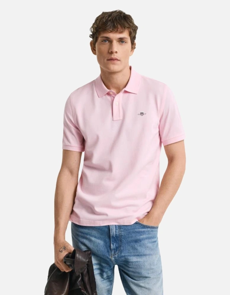 Reg Shield SS Pique Polo - California Pink