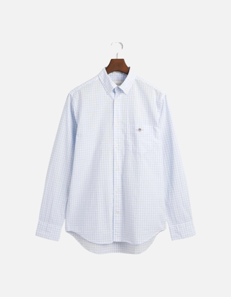 Reg Classic Poplin Gingham Shirt - Light Blue