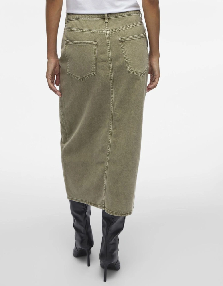 Jaf Denim Midi Skirt Capulet Olive