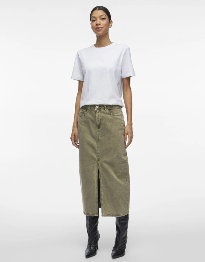 Jaf Denim Midi Skirt Capulet Olive