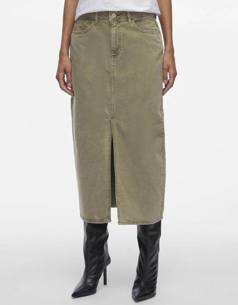 Jaf Denim Midi Skirt Capulet Olive