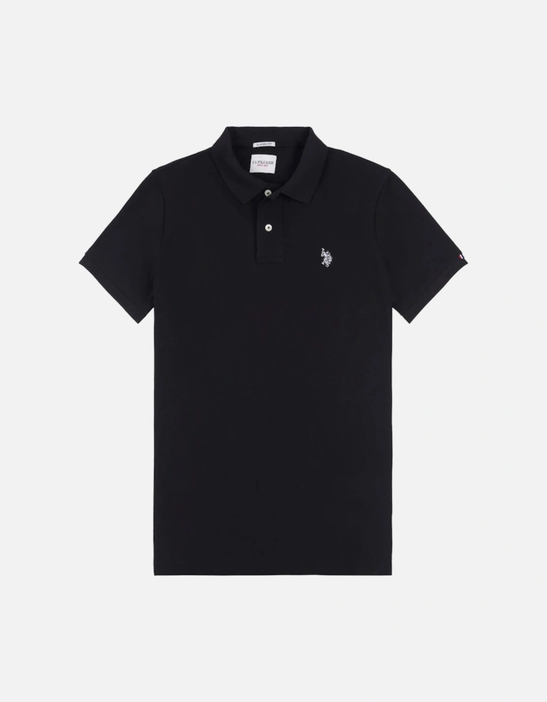 U S Polo Assn Men's DHM Pique Polo Black Bright White DHM