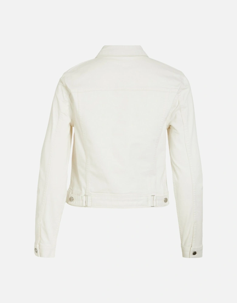 Show New Long Sleeve White Denim Jacket Cloud Dancer