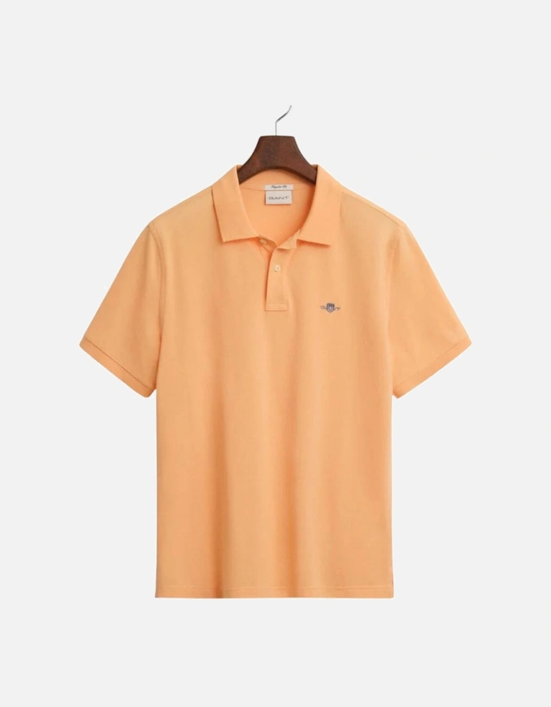 Reg Shield SS Pique Polo - Peachy Orange