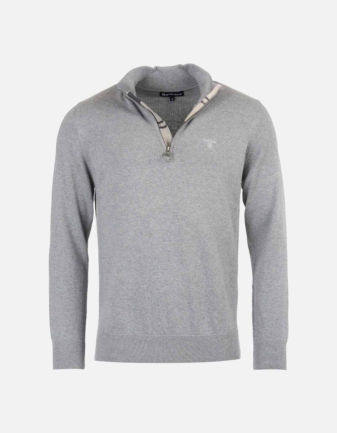 Cotton Half Zip Grey Marl, 4 of 3