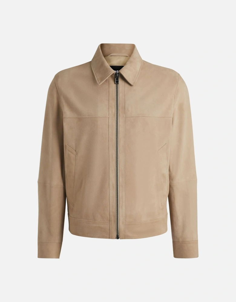 H Malbano 5 Leather Jacket Beige