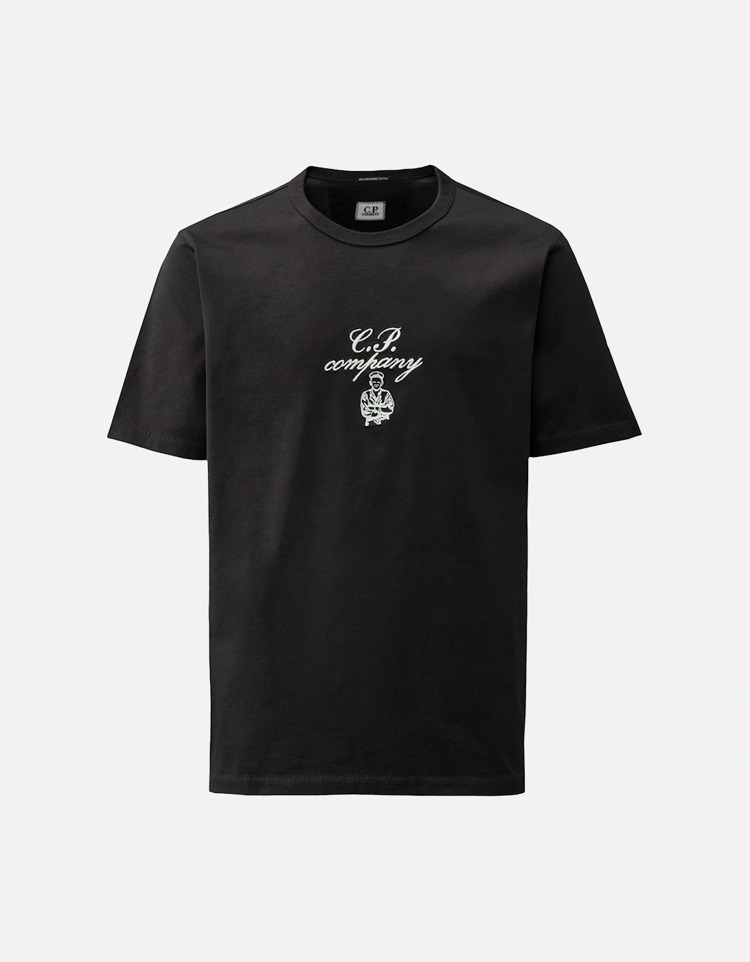 Twisted Embroidery T-shirt Black, 6 of 5