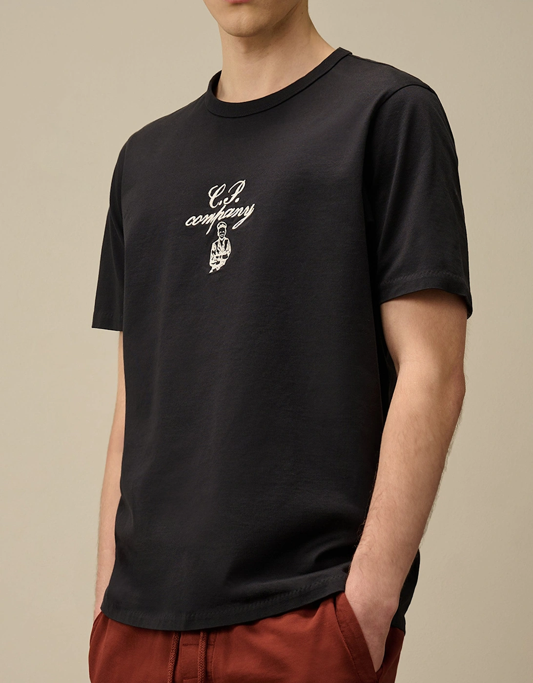 Twisted Embroidery T-shirt Black