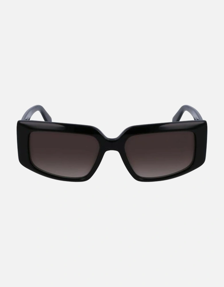 Leather Crossbody Bag with Gold Hardware Women - Black Sunglasses