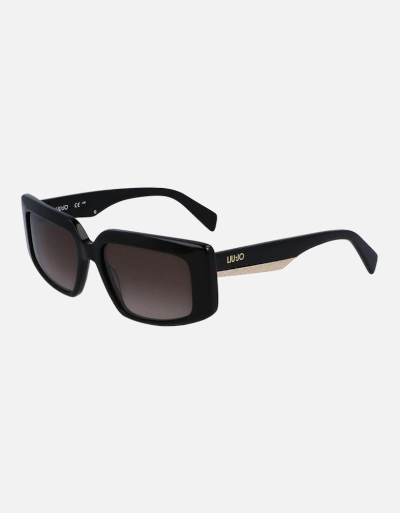 Leather Crossbody Bag with Gold Hardware Women - Black Sunglasses