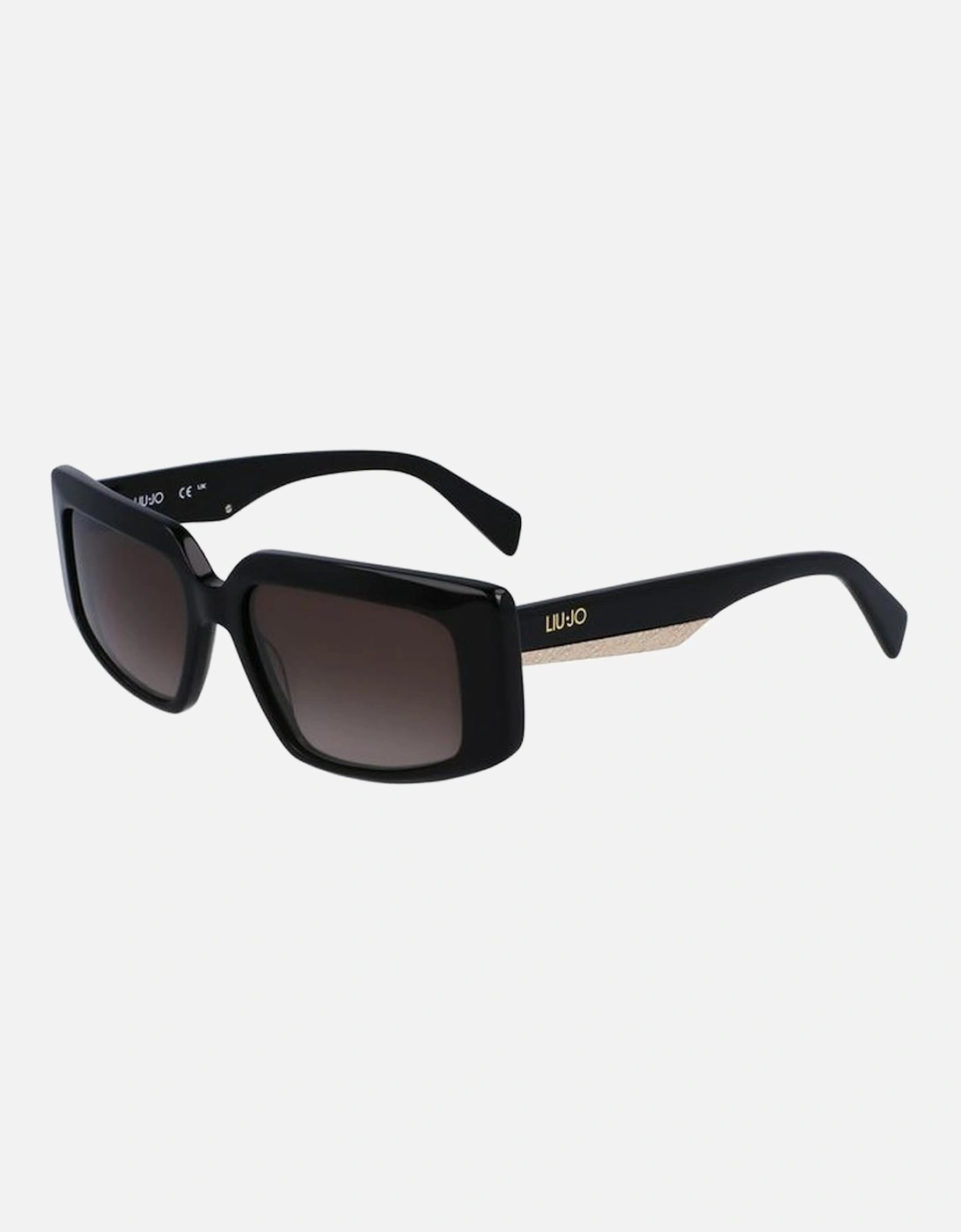 Leather Crossbody Bag with Gold Hardware Women - Black Sunglasses