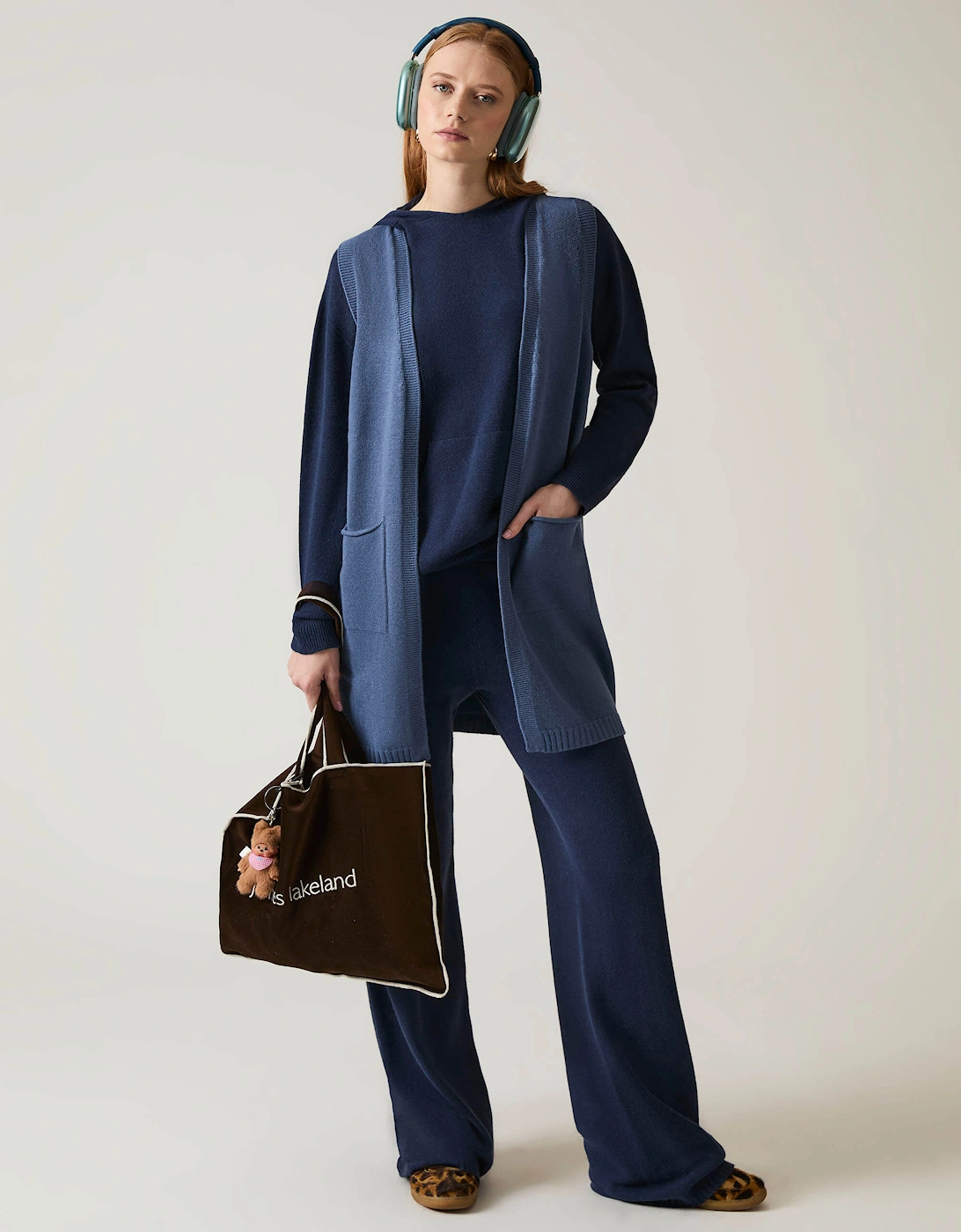 James Lakeland Women's Navy Knitted Trousers - Navy/Navy - Size: 18