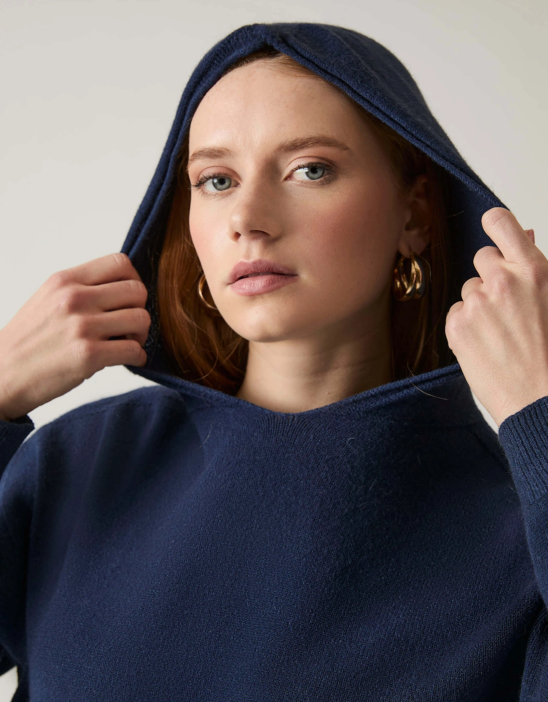 James Lakeland Women's Hooded Navy Jumper - Size: 12