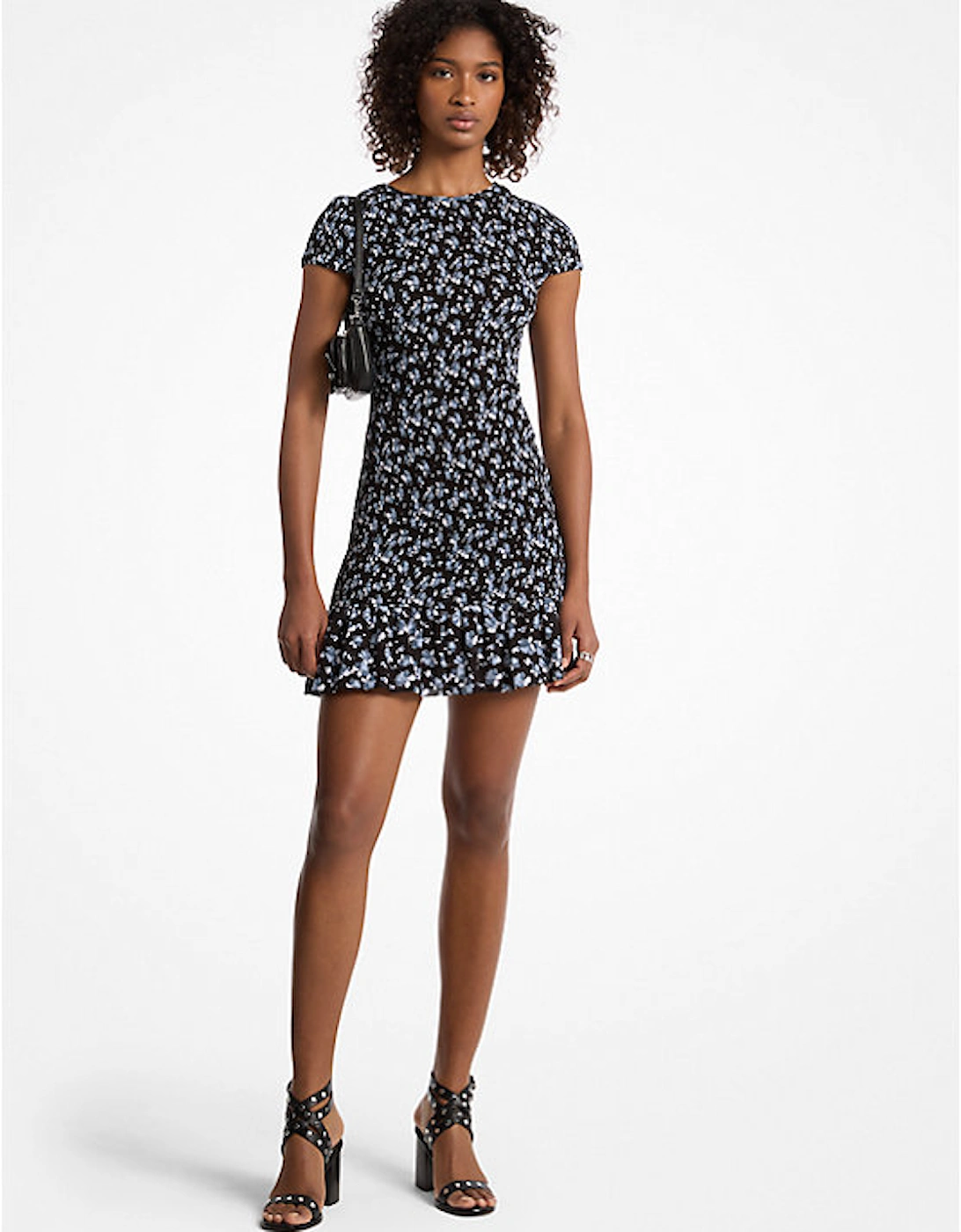 Floral Print Stretch Matte Jersey Dress, 2 of 1