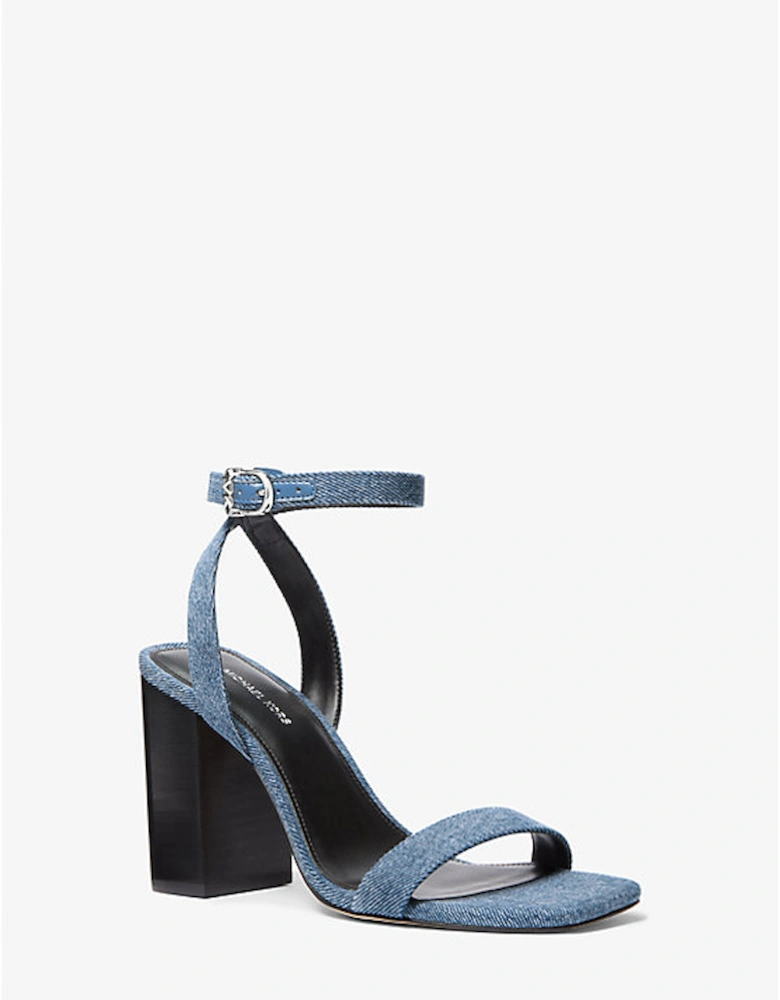 Merriam Denim Block Heel Sandal