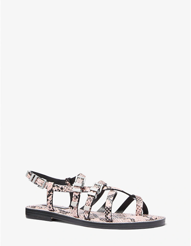 Darrington Snake Embossed Leather Sandal