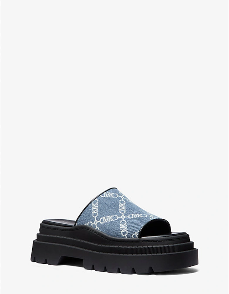 Kendra Empire Diamond Jacquard Denim Slide Sandal