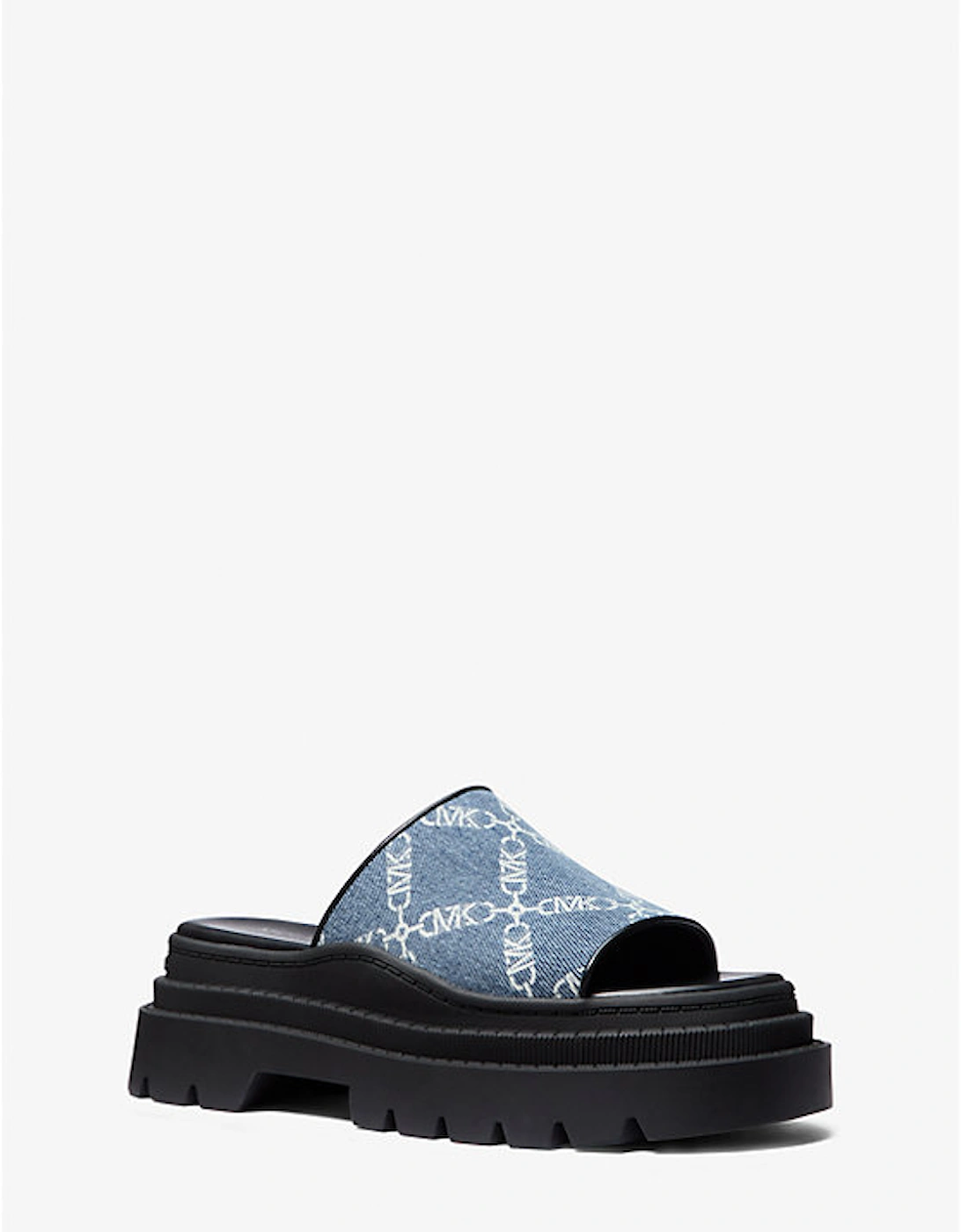 Kendra Empire Diamond Jacquard Denim Slide Sandal, 2 of 1