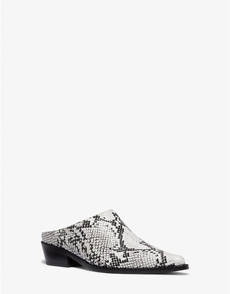 Nash Snake Embossed Leather Mule