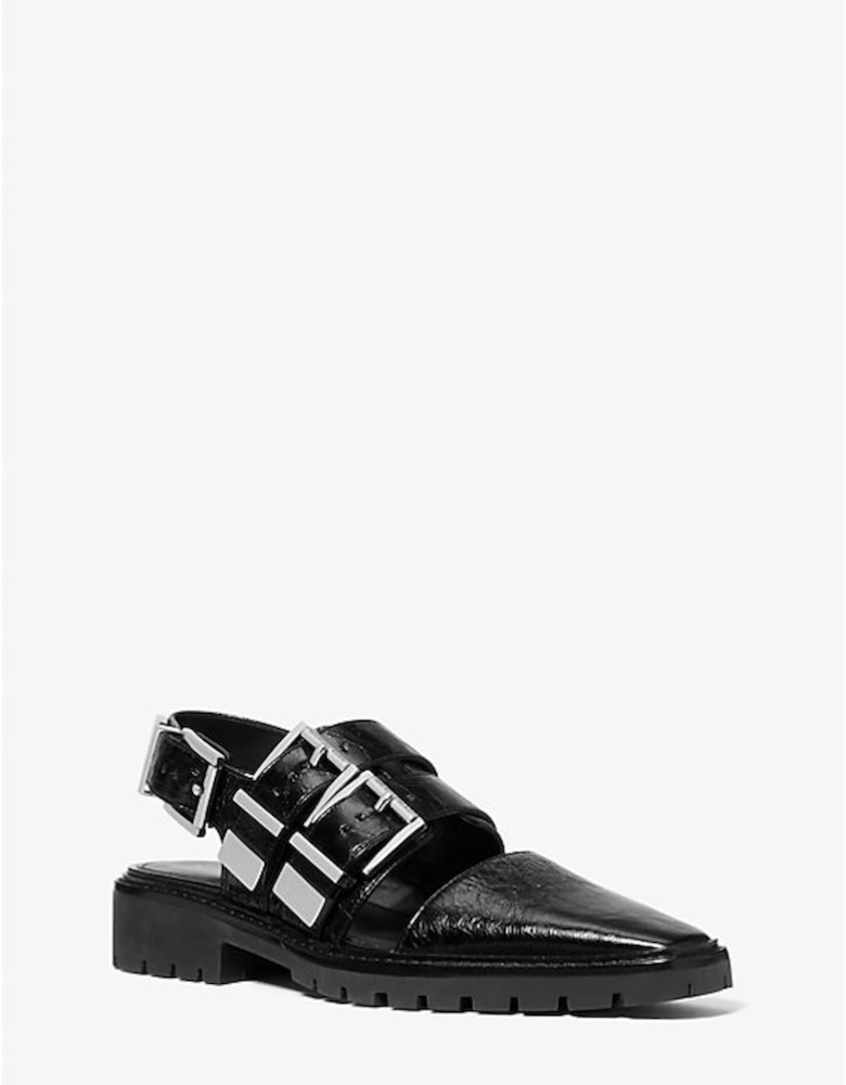 Darrington Crackled Patent Leather Slingback Loafer