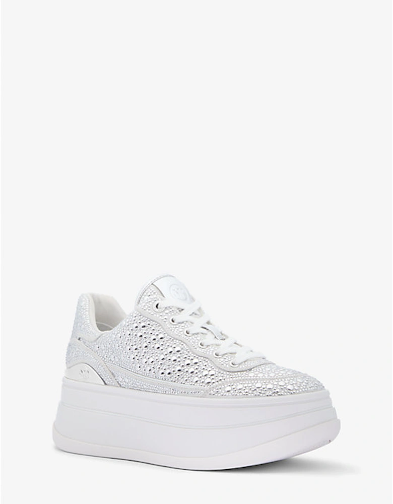 Hayes Studded Linen Blend Platform Sneaker