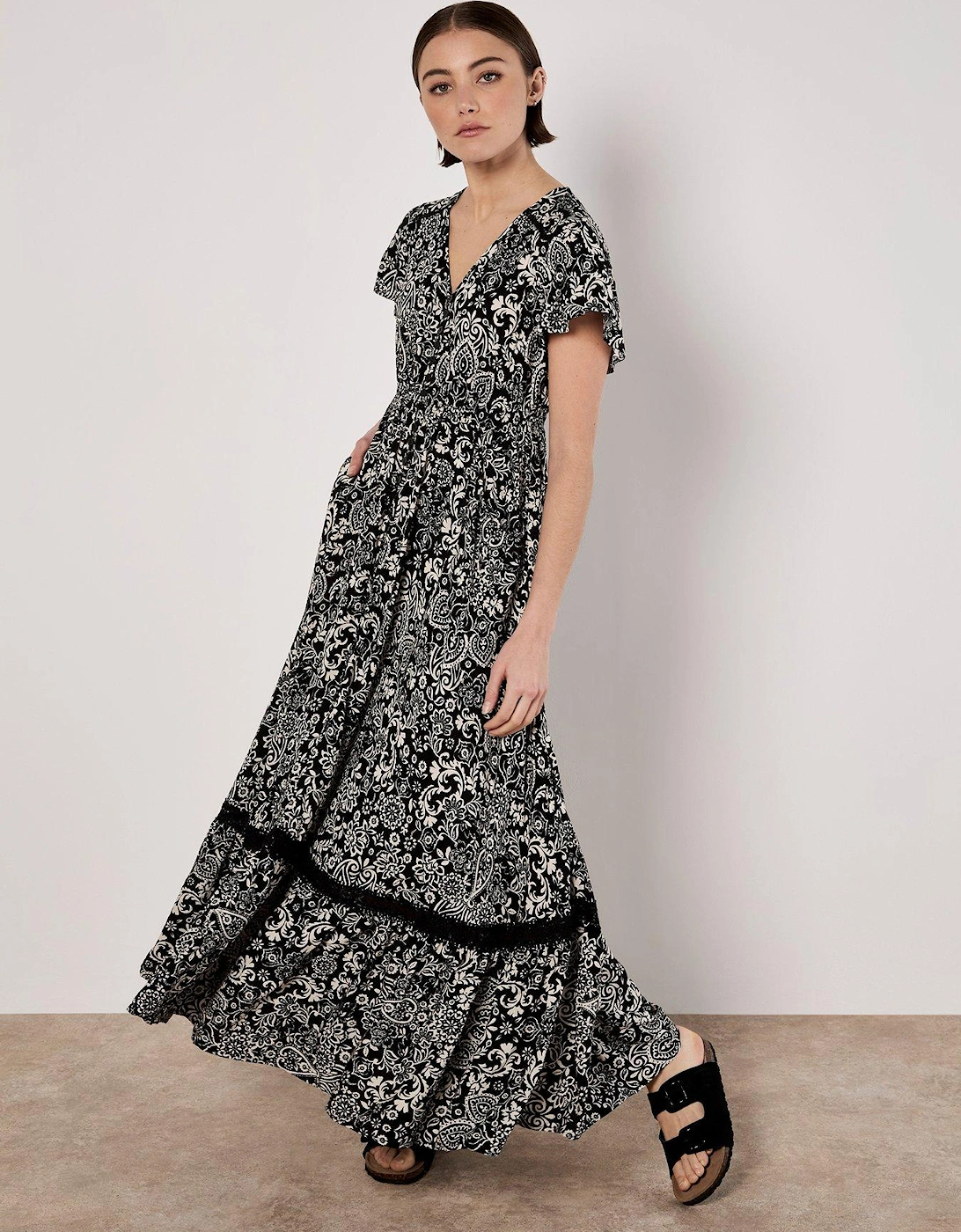 Dreamcatcher Print Maxi Dress - Black, 2 of 1