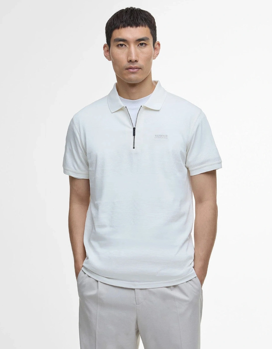 Chapter Jacquard Polo WH32  Whisper White