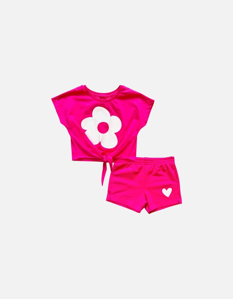 Girls Fuchsia Pink Short Set