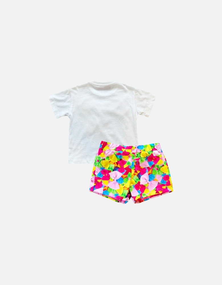 Girls Multicoloured Bow Short Set