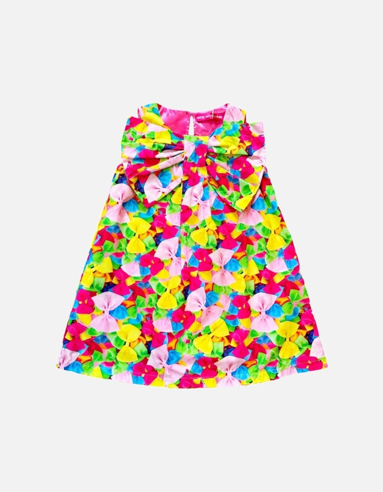 Girls Multicoloured Bow Dress