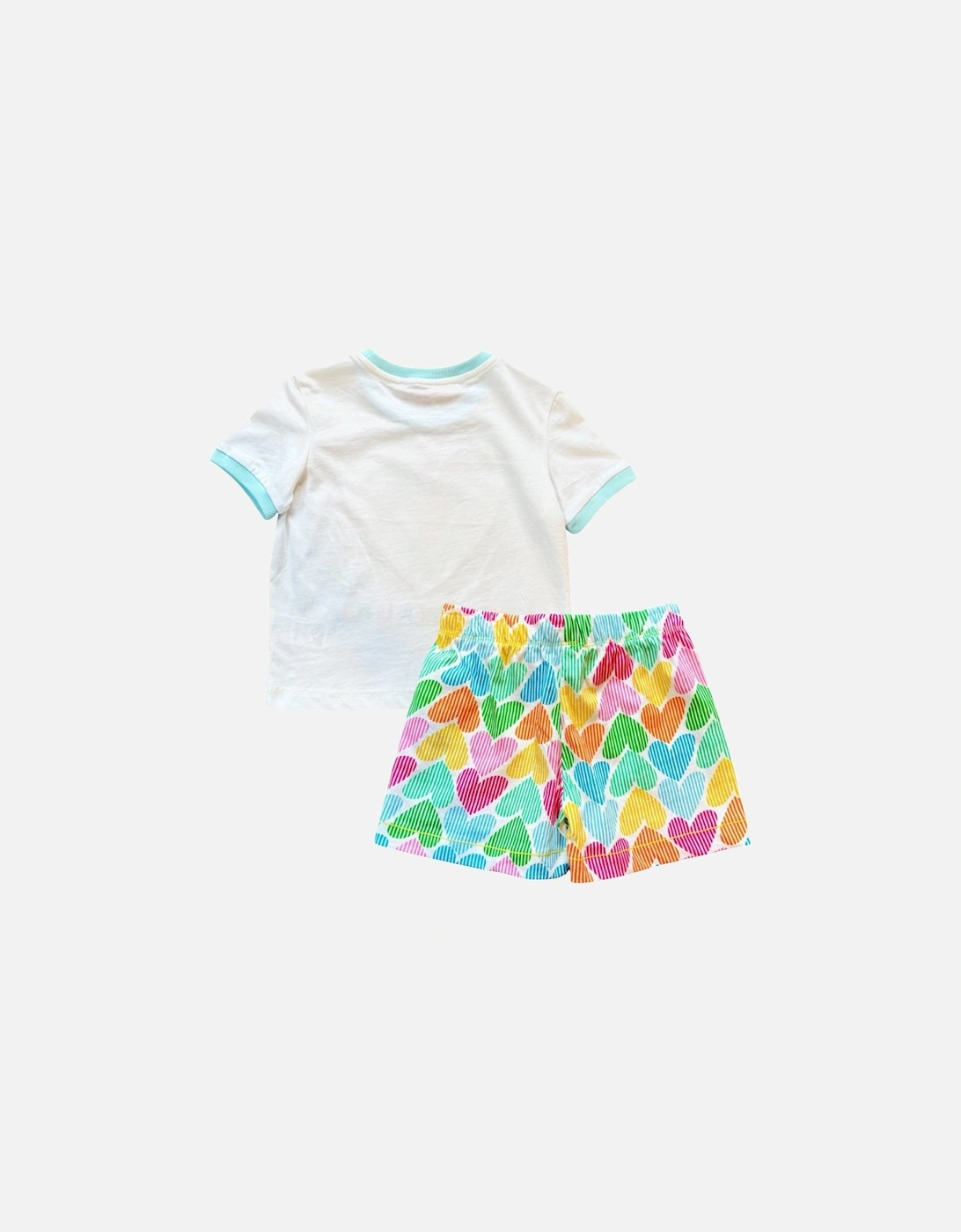 Girls Multicoloured Heart Short Set