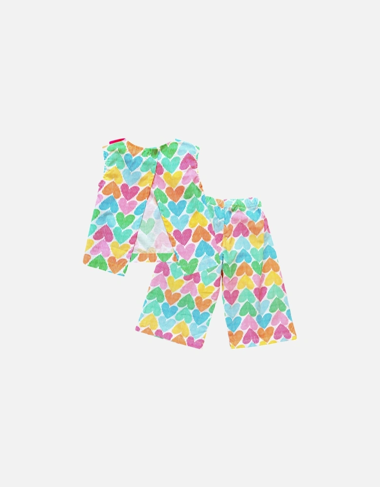 Girls Multicoloured Heart Trouser Set