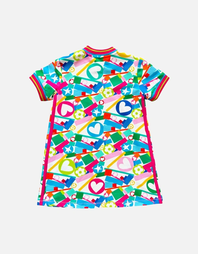 Girls Multicoloured Print Jumper Dress