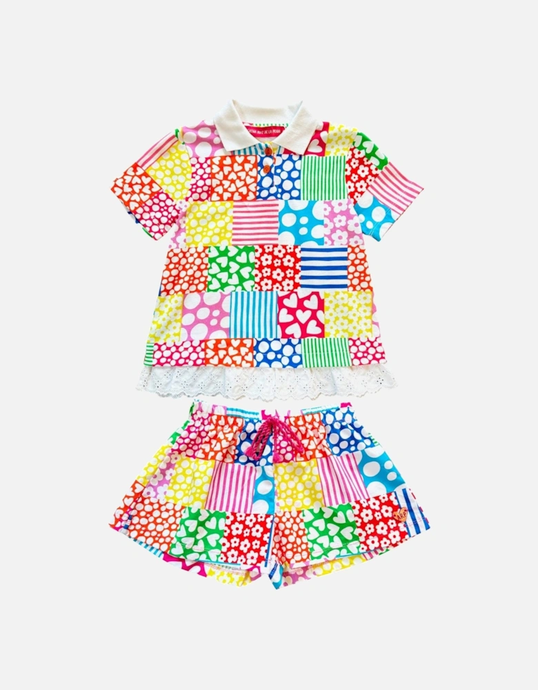 Girls Multicoloured Print Short Set