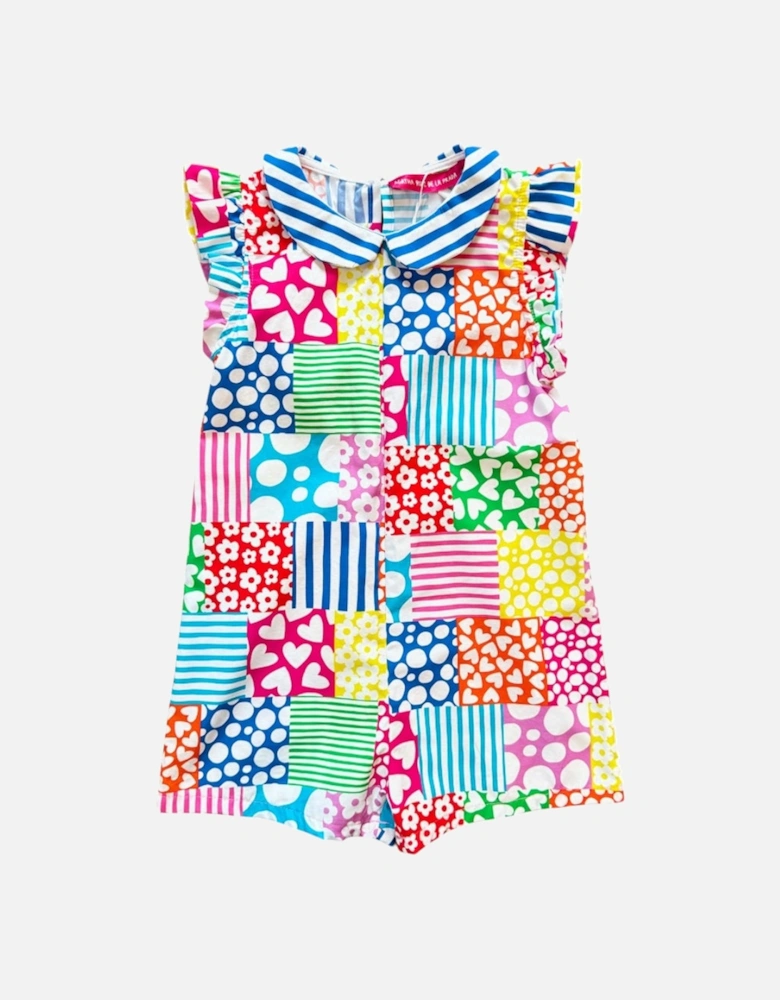 Girls Multicoloured Print Playsuit