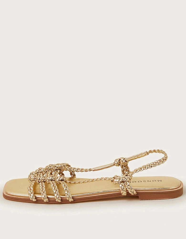 Haf Metallic Braided Sandal - Gold