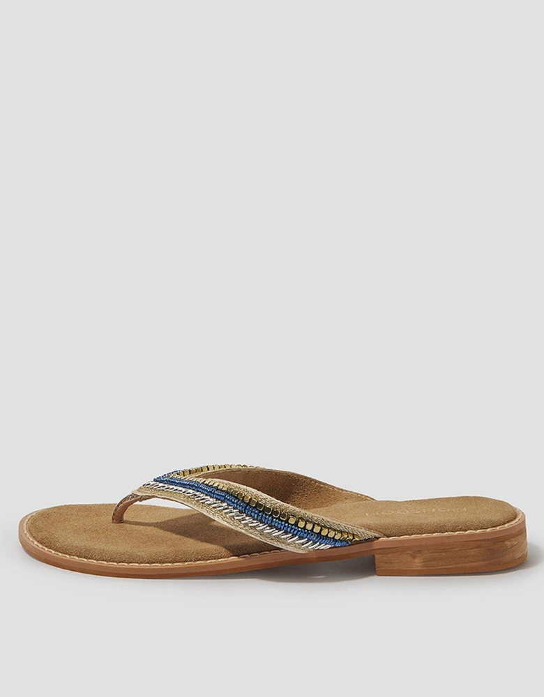 Sia Beaded Sandal - Blue