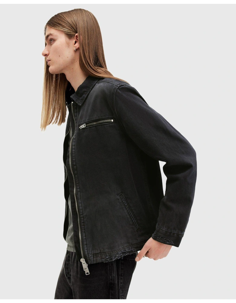 Rothwell Zip Through Denim Jacket - Black