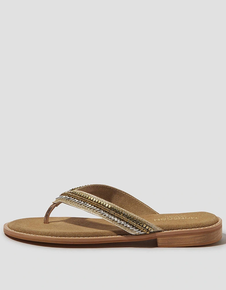 Sia Beaded Sandal - Gold