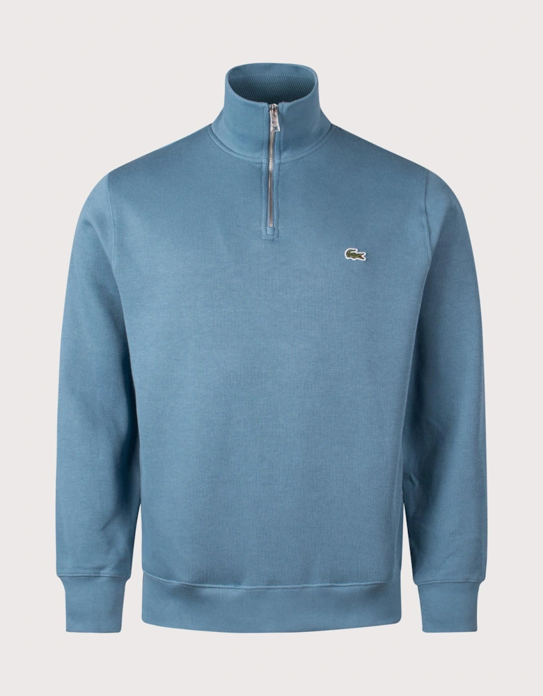 Quarter Zip High Neck Interlock Sweatshirt