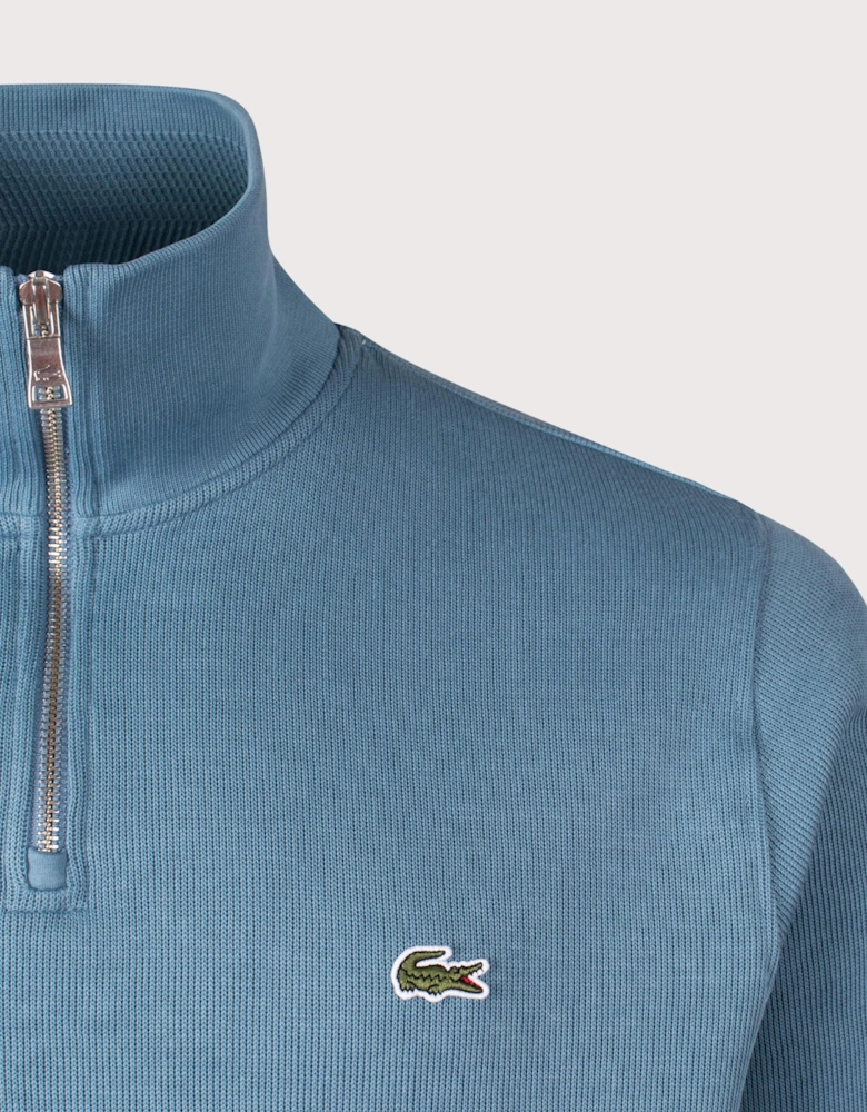 Quarter Zip High Neck Interlock Sweatshirt